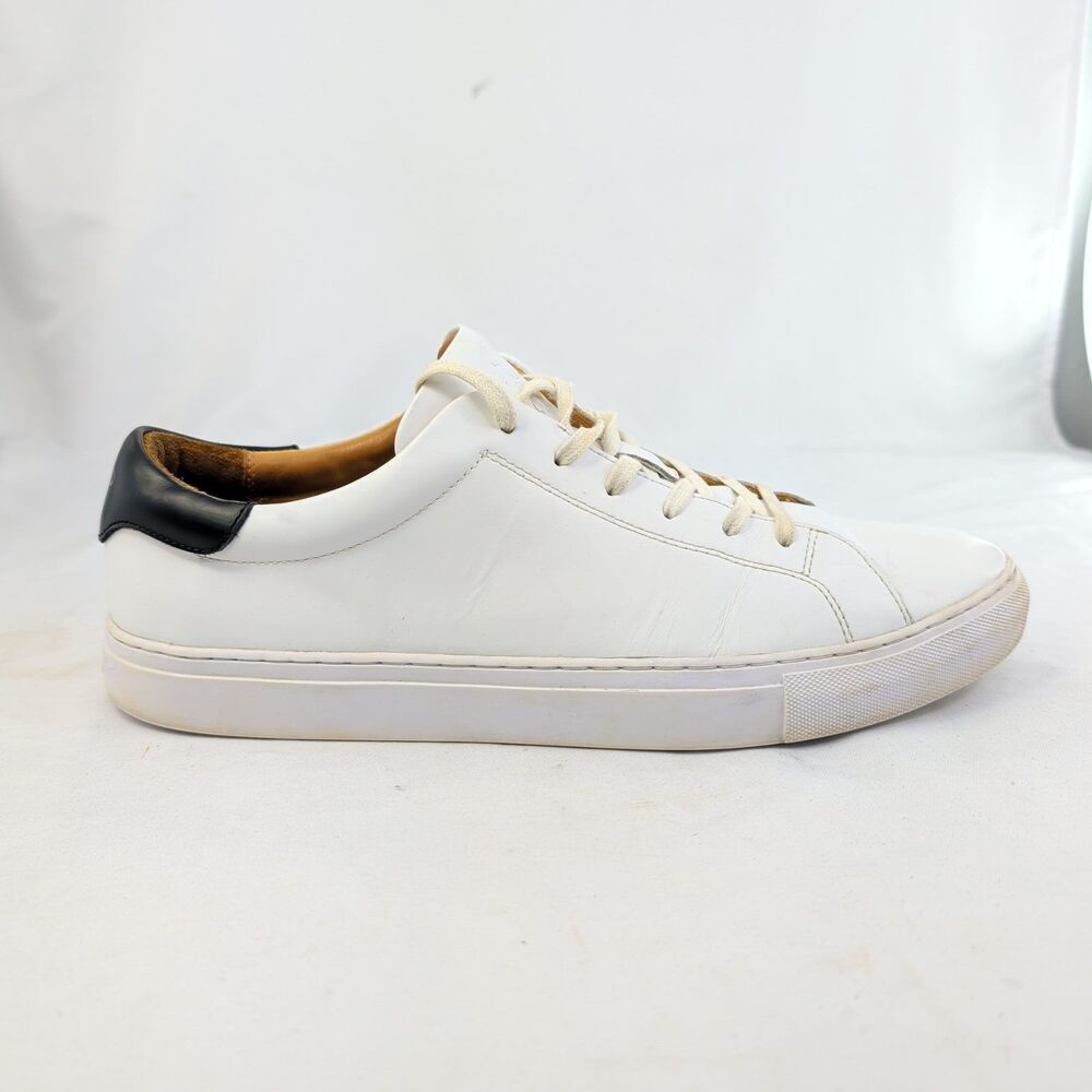 Polo Ralph Lauren Jermain II Sneakers Mens Size 11 White Black Leather Low Top